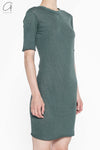 Boris Bidjan Saberi WTS1 series long hand-dyed short-sleeved cotton T-shirt WTS1.LONG FTT00001-HZ Seaweed